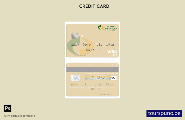 lista para imprimir plantilla de tarjeta de débito visa del Banco de Nevis de Sa